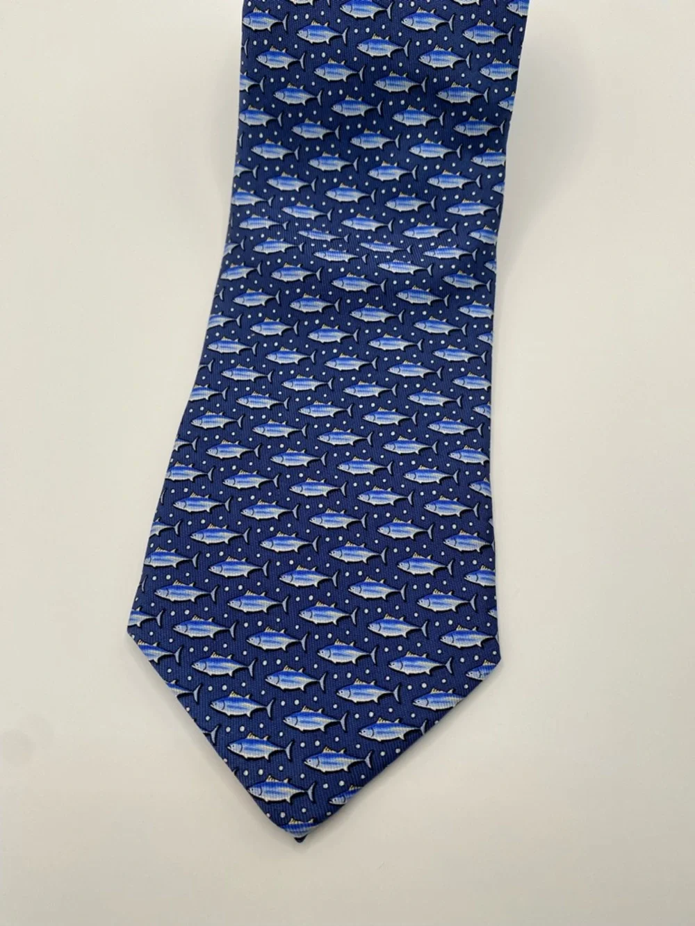 Vineyard Vines Silk Tie Blue & Yellow Fish Made in US - Handpicked by Shep & Ian